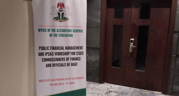 SPOTTED: Amid Tinubu’s message of ‘sacrifice’, accountant-general’s office holds workshop — in London