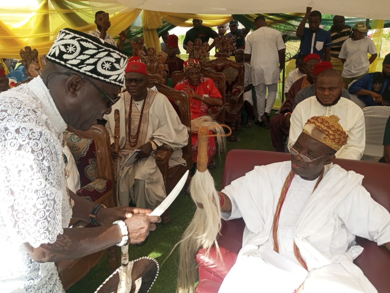 Somtochukwu Udeze, speaker of the Anambra house of assembly, and Paul Nwosu, commissioner for information. 