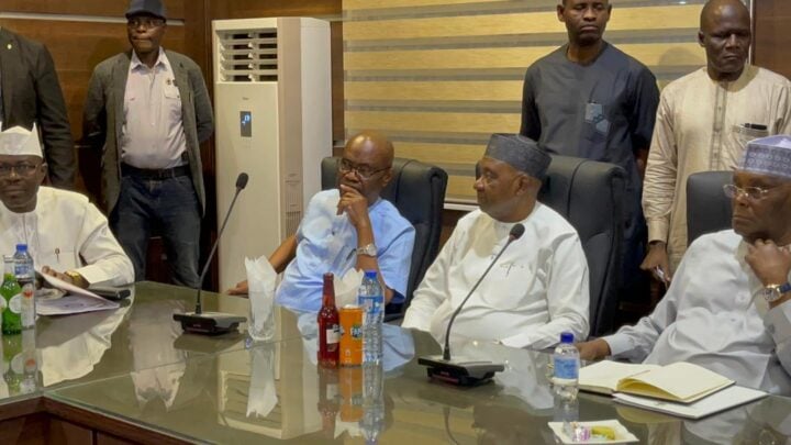 Atiku, Wike at PDP caucus