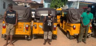 Four suspects arrested for ‘stealing’ three tricycles in Lagos