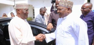 PHOTOS: Atiku visits suspended senator Ningi in Abuja