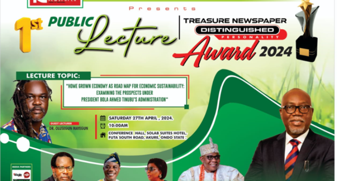 Treasure Newspaper to hold personality awards, lecture on state of economy