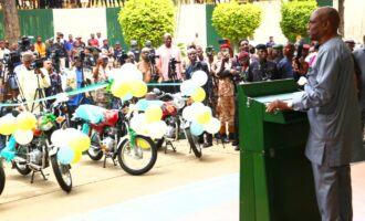 Wike presents 100 motorcycles to security agencies ‘to combat crime in Abuja rural communities’