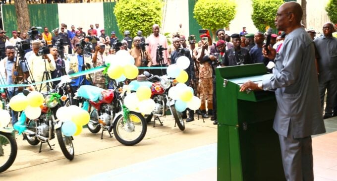 Wike presents 100 motorcycles to security agencies ‘to combat crime in Abuja rural communities’