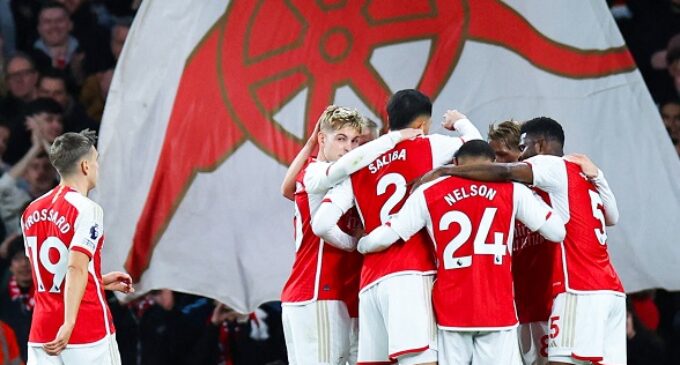 EPL: Arsenal reclaim top spot with easy win as Man City hammer Villa