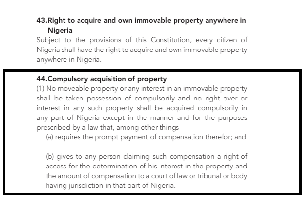 Section 44, 1999 Constitution