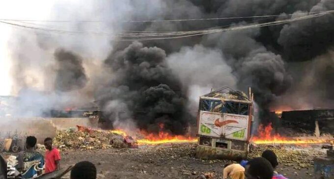 Hoodlums clash in Lagos, set market on fire