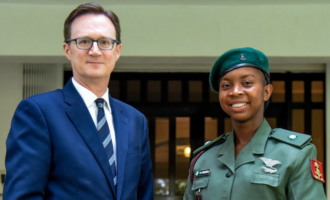 PHOTOS: British envoy meets Princess Owowoh, first female officer to graduate from UK military academy