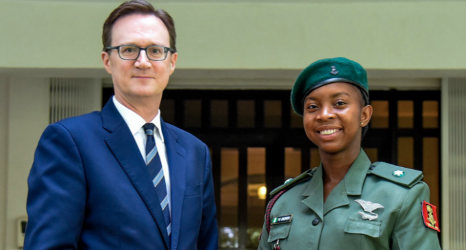 PHOTOS: British envoy meets Princess Owowoh, first female officer to graduate from UK military academy