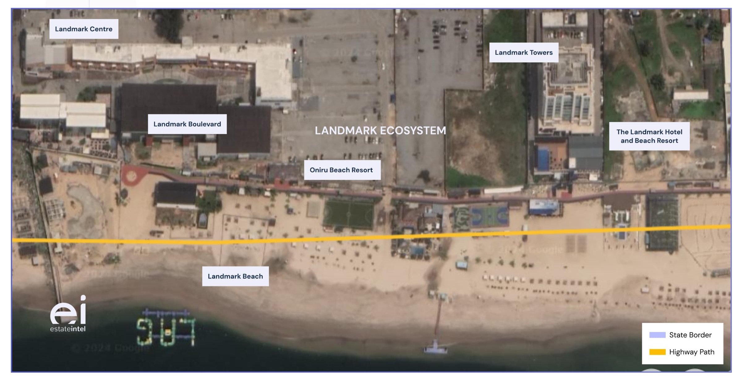 Route for coastal highway passing through Landmark