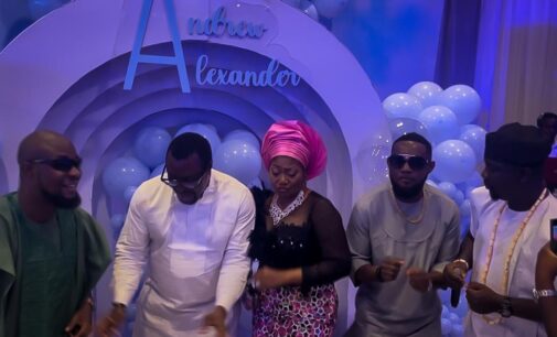 PHOTOS: AY, Seyi Law, MC Lively attend dedication of Ali Baba’s triplets