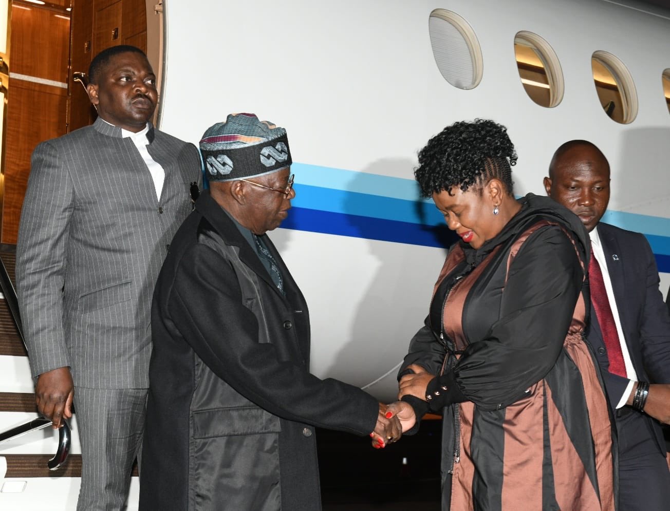 Pictures: President Bola Tinubu arrives in South Africa for Ramaphosa inauguration