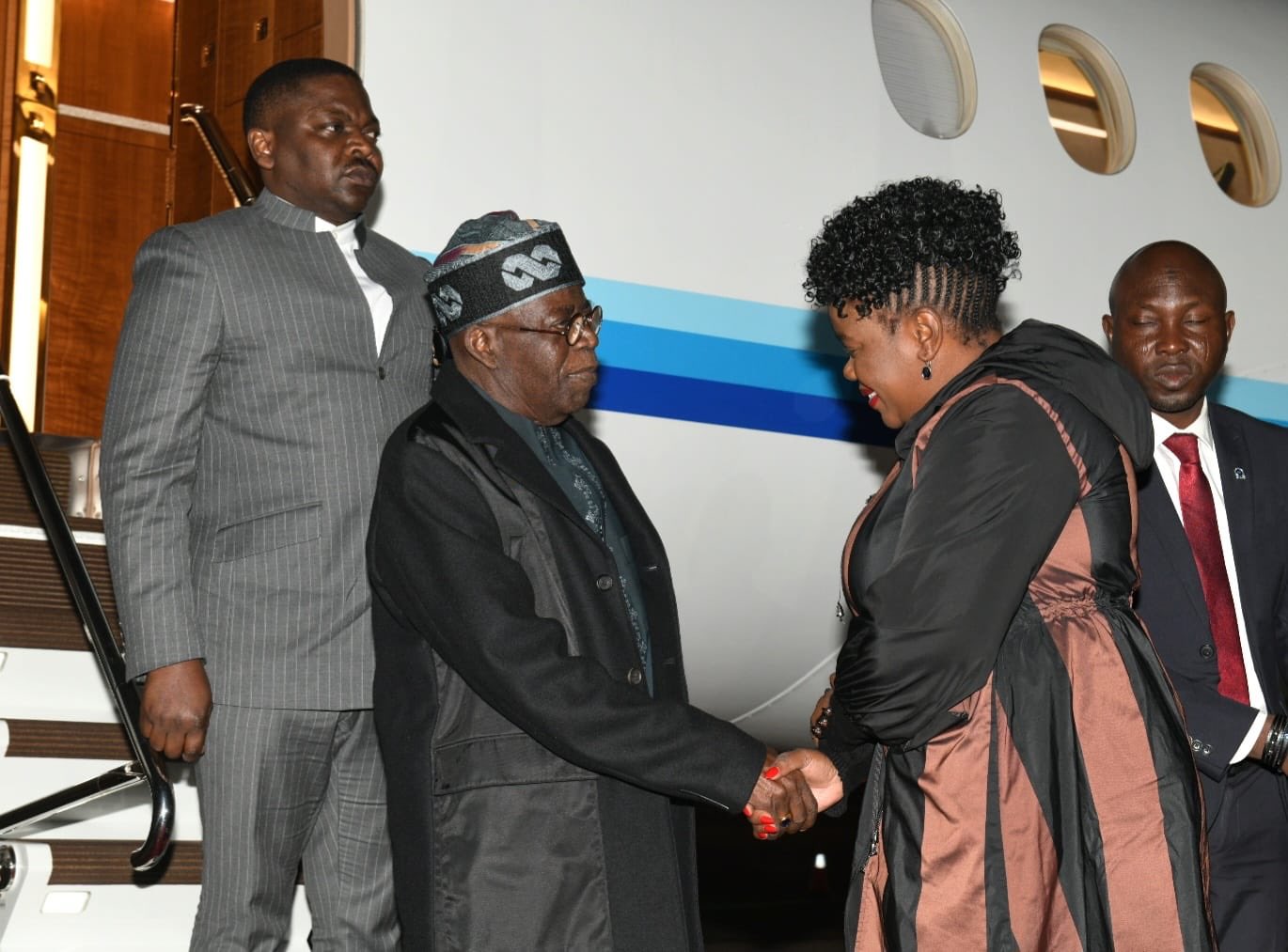 Pictures: President Bola Tinubu arrives in South Africa for Ramaphosa inauguration