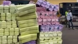 Officials previously seized styrofoam packs at Ojuwoye market in the Mushin area of Lagos