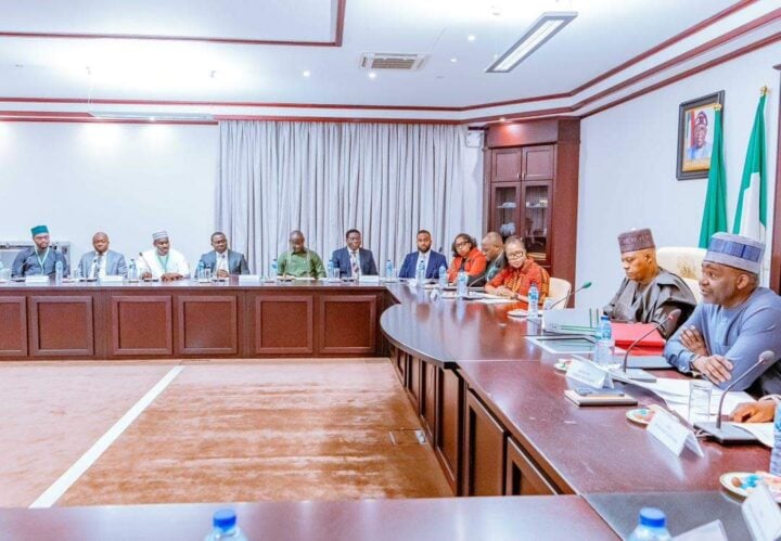 Vice-President Kashim Shettima at a meeting with stakeholders on the operating model for Aso Accord.