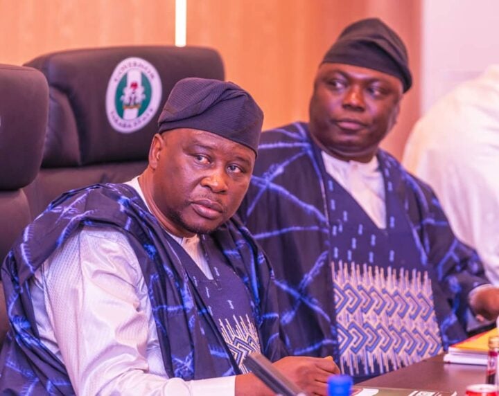 Ahmadu Fintiri (left) is governor of Adamawa state and chair of the convention committee