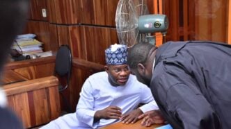 File photo. Yahaya Bello in court