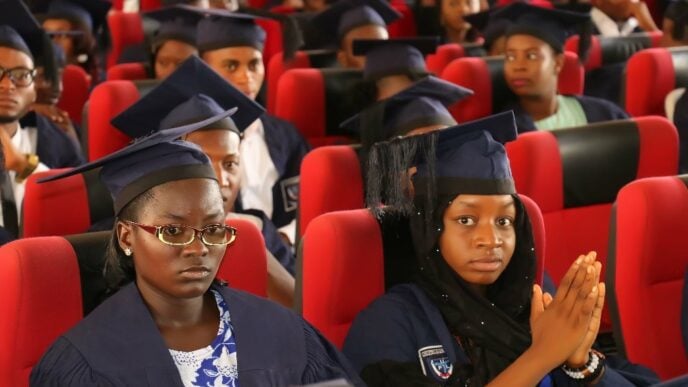 Cross section of matriculating students at Federal University Lokoja on April 10, 2018 at Adankolo Campus in Kogi.