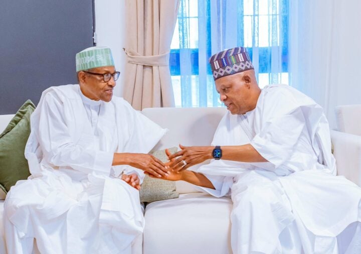 Vice-President Shettima on a visit to Buhari in Kaduna in February 2025