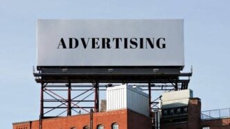 An advertising banner