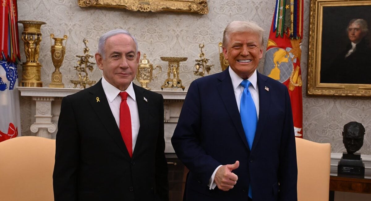 Netanyahu (left) and Trump in the Oval Office on Feb 4, 2025. Photo credit: @IsraeliPM on X