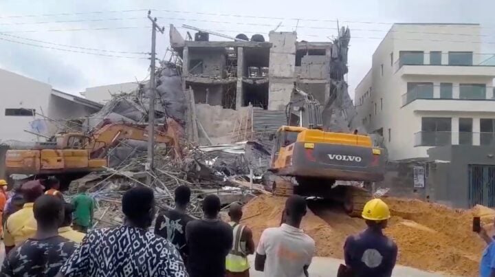 Collapsed building in Lagos