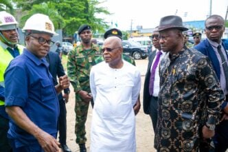 Ibok-Ete Ibas (in white) is sole administrator of Rivers state
