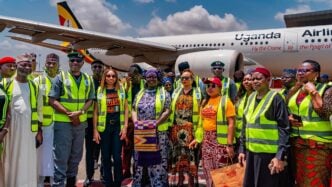 Federal government officials and Uganda Airlines personnel
