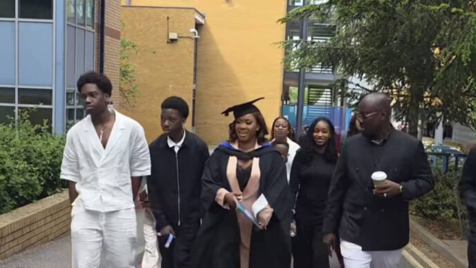 Obi Cubana ecstatic as wife earns MSc with 'distinction' from UK varsity
