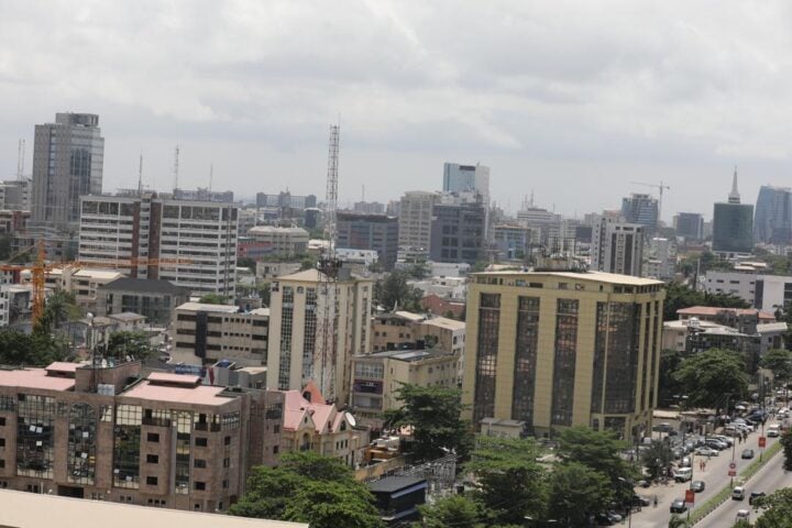 Aerial view of Adetokunbo Ademola street in lagos state