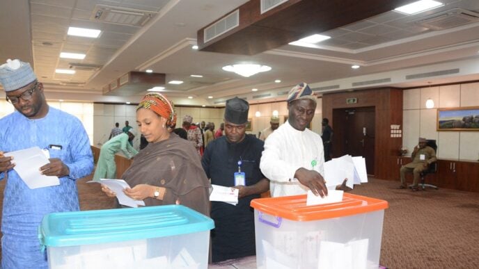 NJC officials voting during sports club event | File photo: NJC