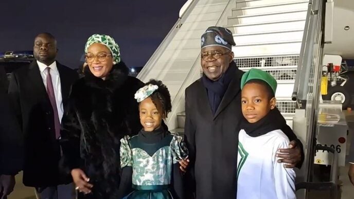 President Bola Tinubu and the First Lady with children | File photo