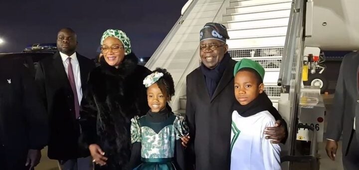 President Bola Tinubu and the First Lady with children | File photo