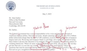 EXTRA: US official's scathing letter to Harvard gets red mark-up for faulty grammar