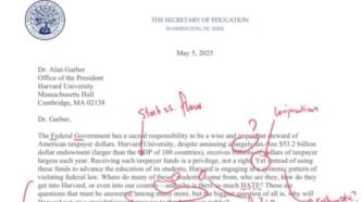 EXTRA: US official's scathing letter to Harvard gets red mark-up for faulty grammar