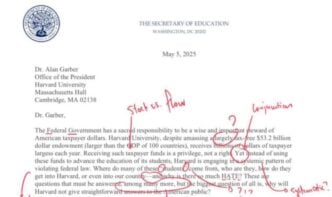 EXTRA: US official's scathing letter to Harvard gets red mark-up for faulty grammar