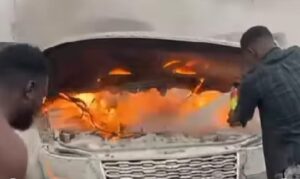 Darey Art Alade, wife lose car to fire on Third Mainland Bridge