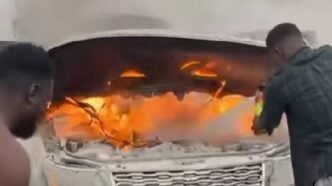 Darey Art Alade, wife lose car to fire on Third Mainland Bridge