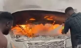 Darey Art Alade, wife lose car to fire on Third Mainland Bridge