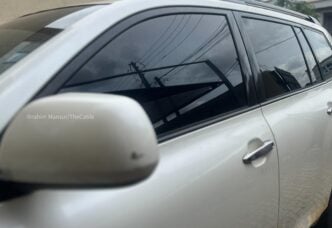 A car with tinted glass