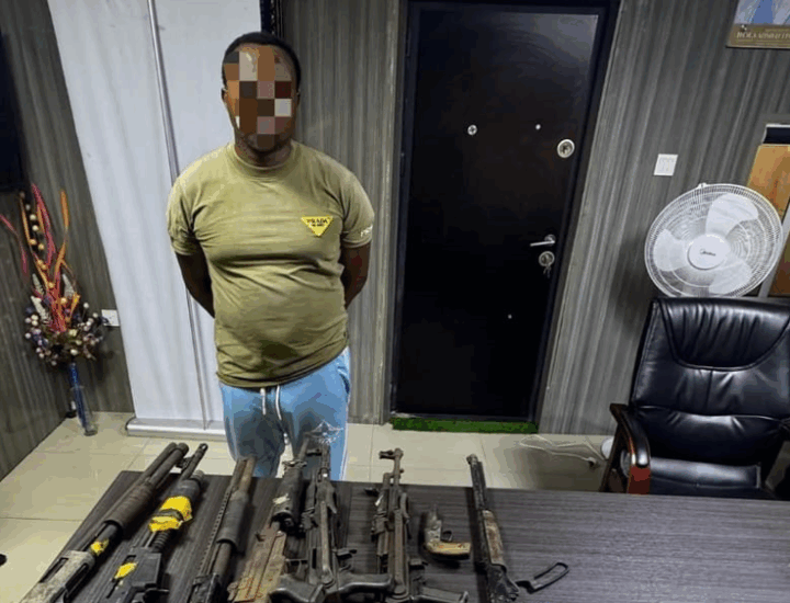 Wasiu Akinwande also known as Olori Eso paraded by police after his arrest in June | Photo: Lagos police command