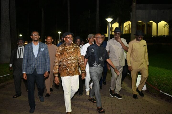 Wike and Fubara lead Rivers assembly members to a reconciliation meeting at the presidential villa