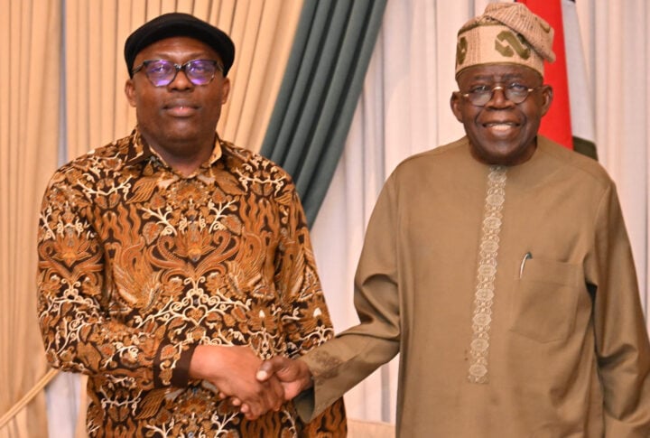 Fubara with Tinubu at the State House peace meeting on Thursday