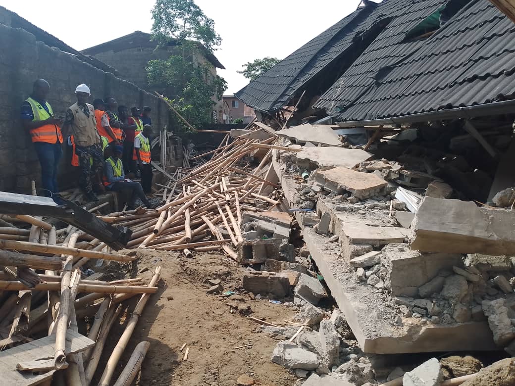 Collapsed building in Ikorodu, Lagos