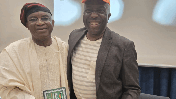 Ralph Nwosu, the national chairman of the African Democratic Congress (ADC) with David Mark