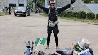 EXTRA: Nigerian man begins bicycle trip from Lagos to US