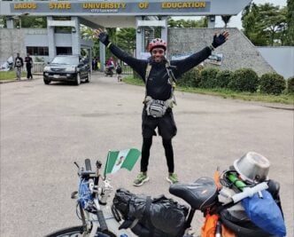 EXTRA: Nigerian man begins bicycle trip from Lagos to US