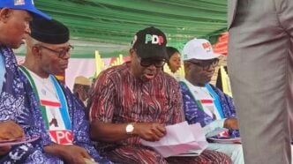 Ayodele Fayose at the APC rally in Ado-Ekiti on July 28, 2025