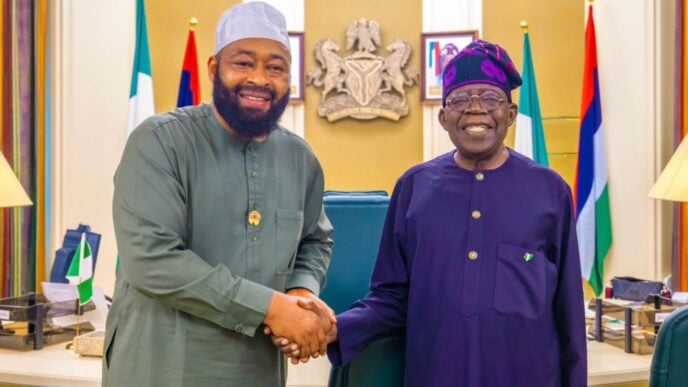Umar Bago with President Tinubu at the State House in Abuja | File photo
