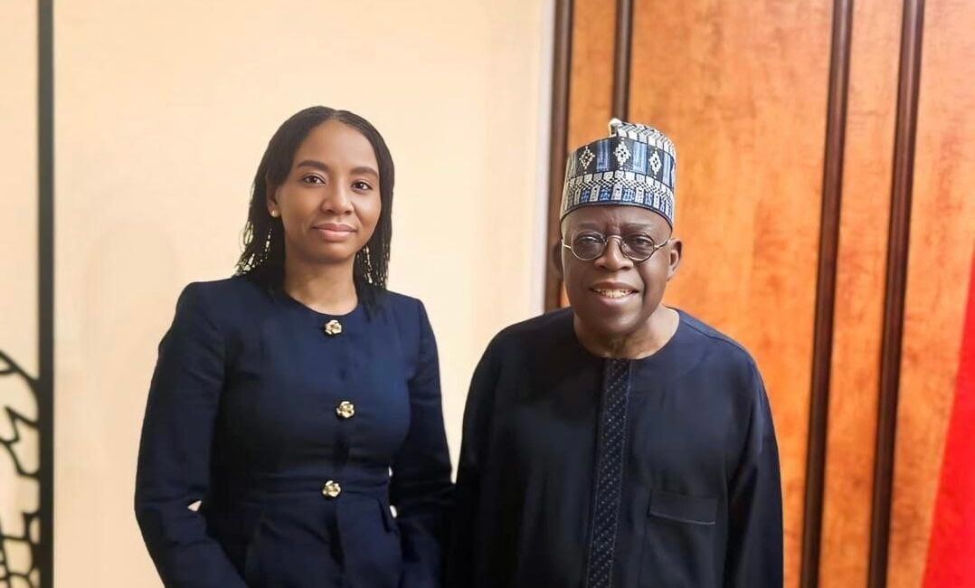 President Bola Tinubu and Omolola Oloworaran, director general of the National Pension Commission